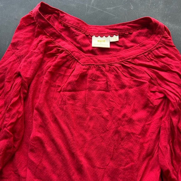 Maeve by Anthropologie Women's 3/4 Sleeve Red Blouse - Picture 3 of 7